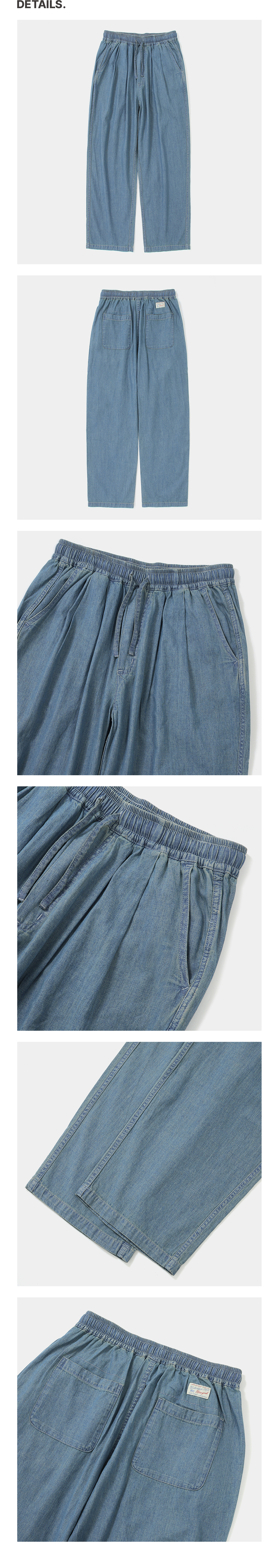 ★★Columbia★★ MLABEL LOOSEFIT DENIM PINTUCK PANTS LIGHT J Columbia University-M-LABEL LOOSE-FIT DENIM PINTUCK PANTS