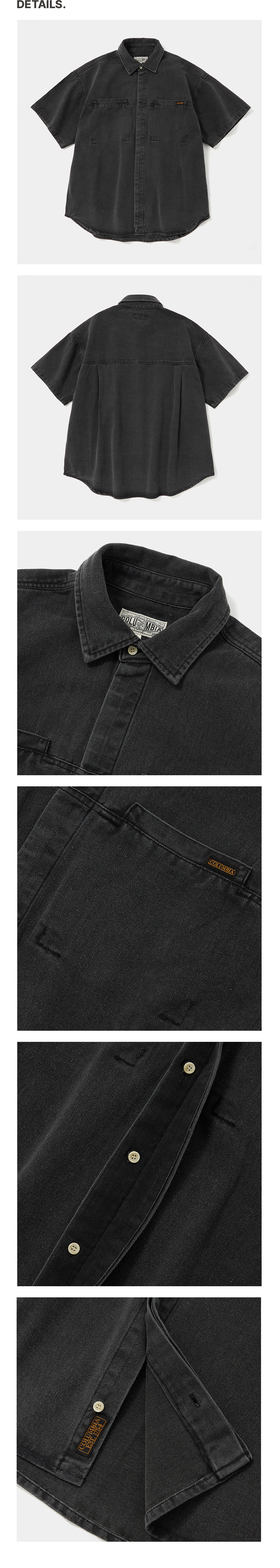 ★★Columbia★★ COLUMBIA TRAJAN LABEL HIDDEN POCKET DENIM S COLUMBIA TRAJAN LABEL HIDDEN POCKET DENIM S/S SHIRTS 그레이