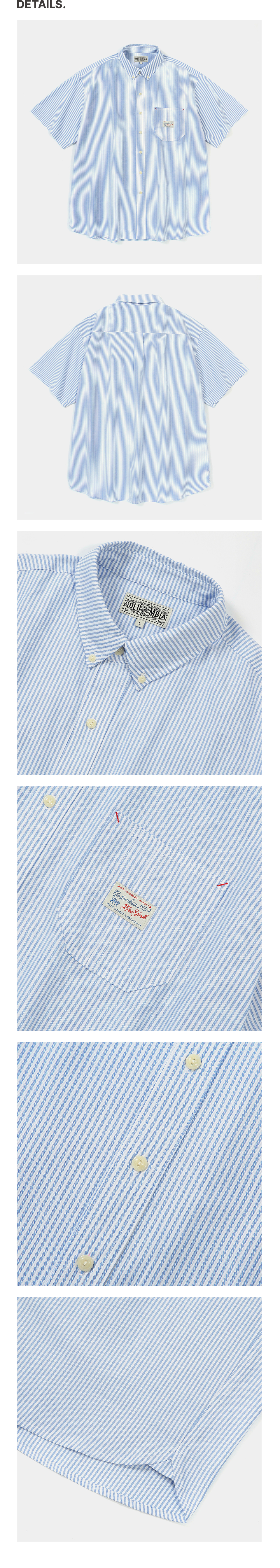 Columbia University-SL-LABEL ONE POCKET OXFORD S/S SHIRTS