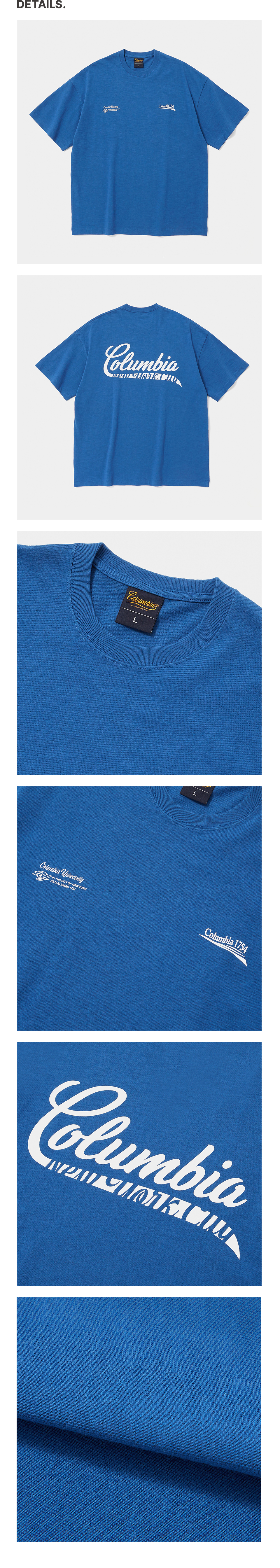 Columbia University-CU BIG WAVE LOGO S/S T-SHIRTS 블루│삼성
